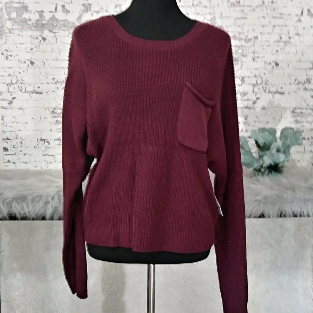 Plum purple pocket sweater